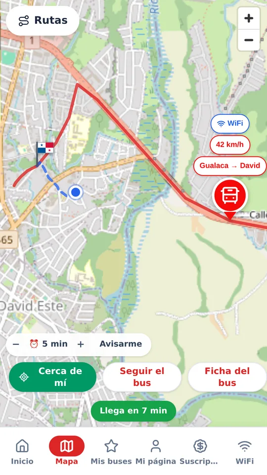En Mapa, la posición de tus buses