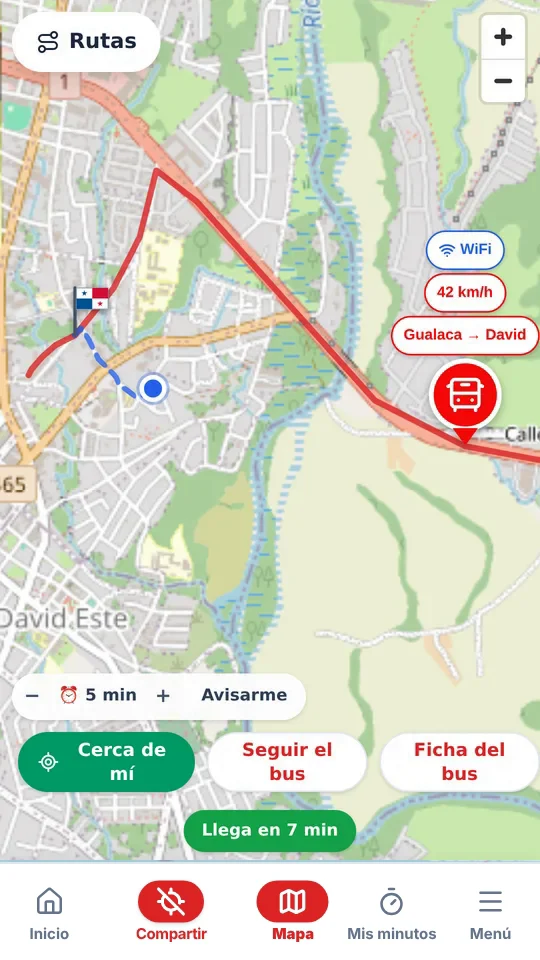 En Mapa, la posición de tus buses