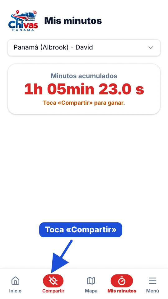 El botón Compartir