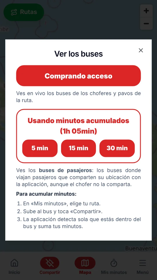 «Pedir ver los buses»: dos opciones