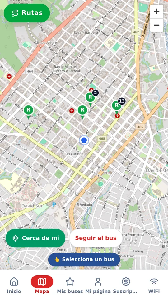 Las rutas en el mapa