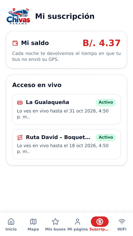 El botón Suscripción