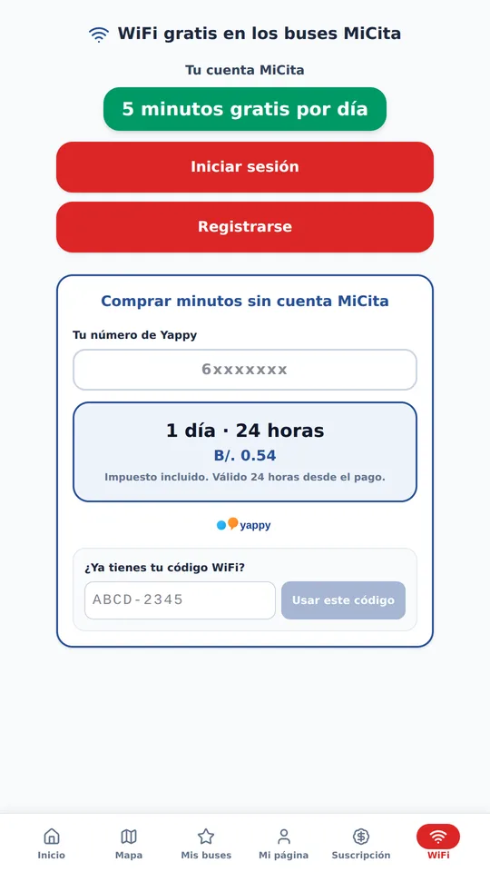 El botón WiFi