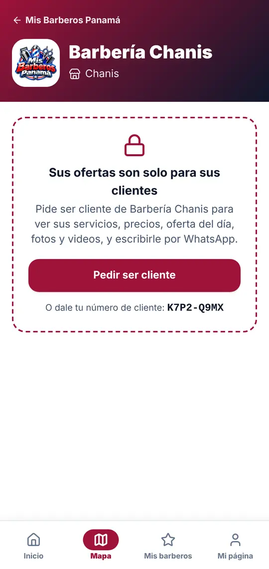 Su página › «Pedir ser cliente»