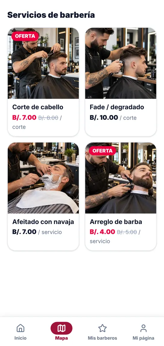 Su página › Servicios de barbería