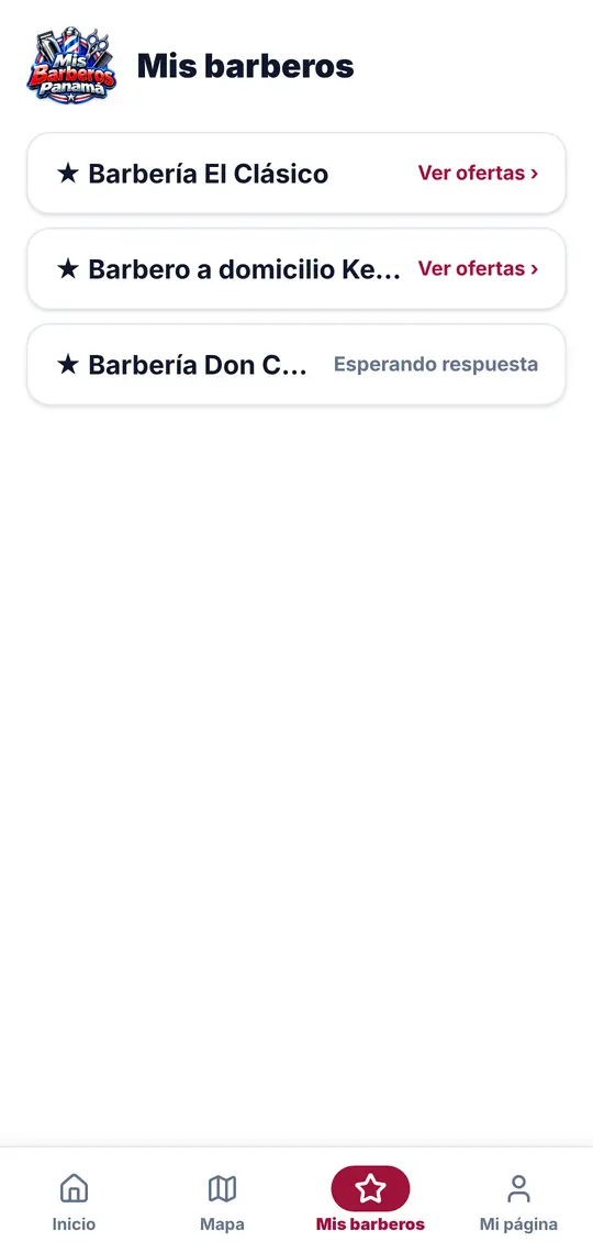 El botón Mis barberos