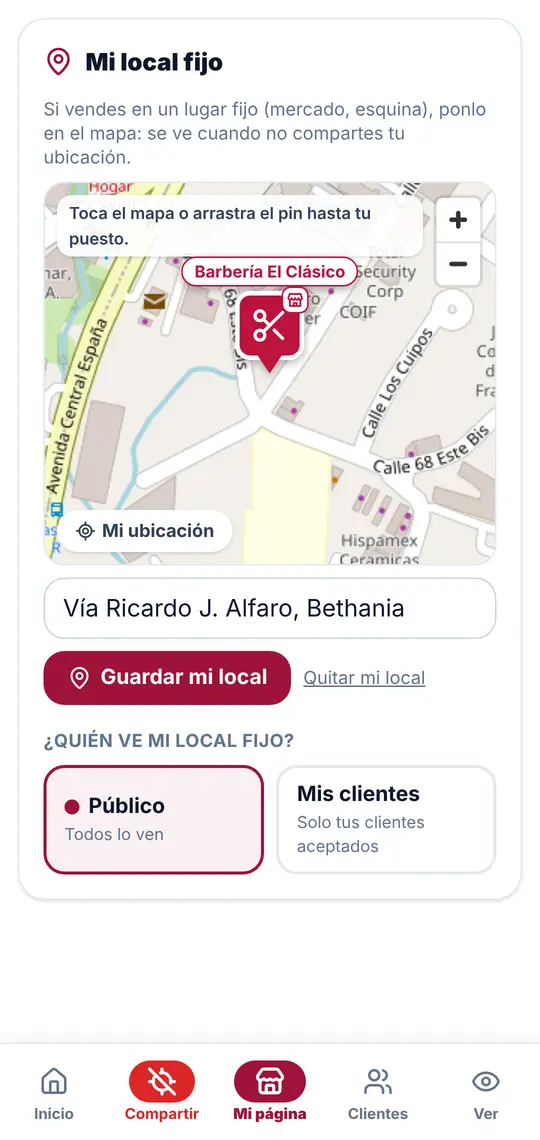 Mi página › Mi local fijo