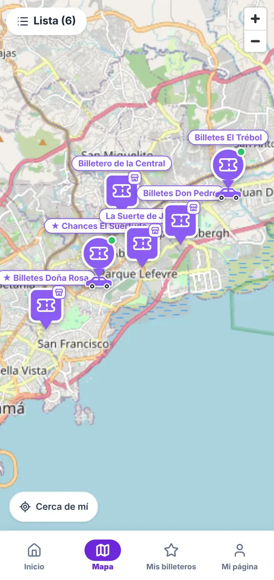 El botón Mapa: los pins grandes