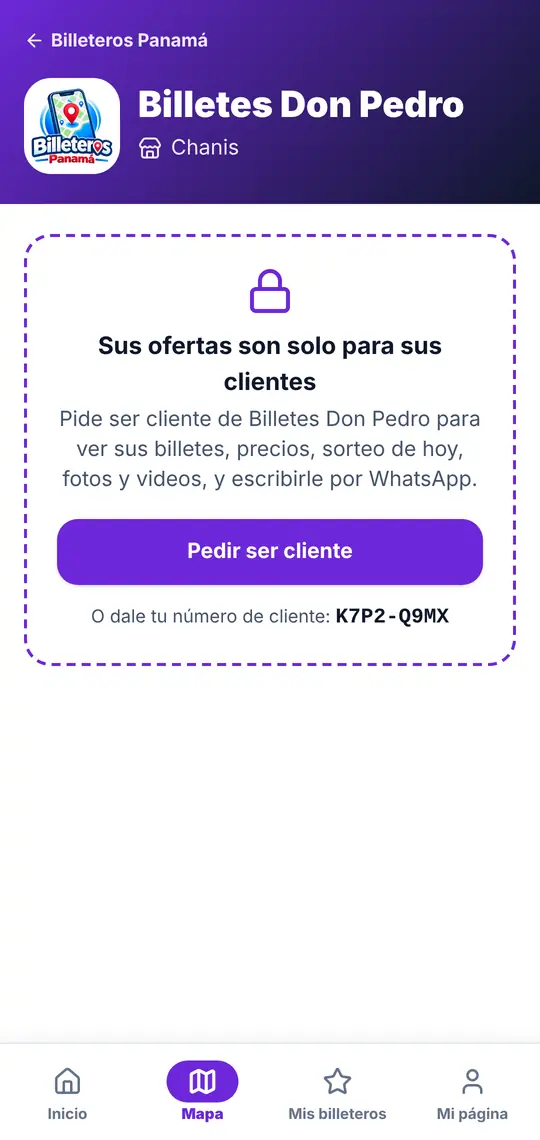 Su página › «Pedir ser cliente»