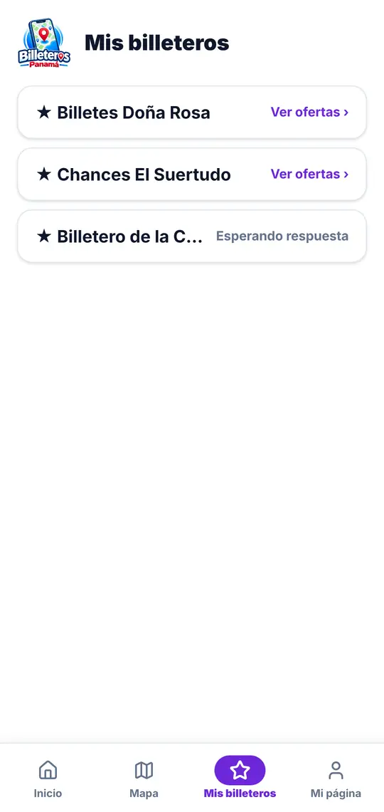 El botón Mis billeteros