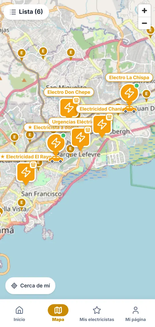 El botón Mapa: los pins grandes