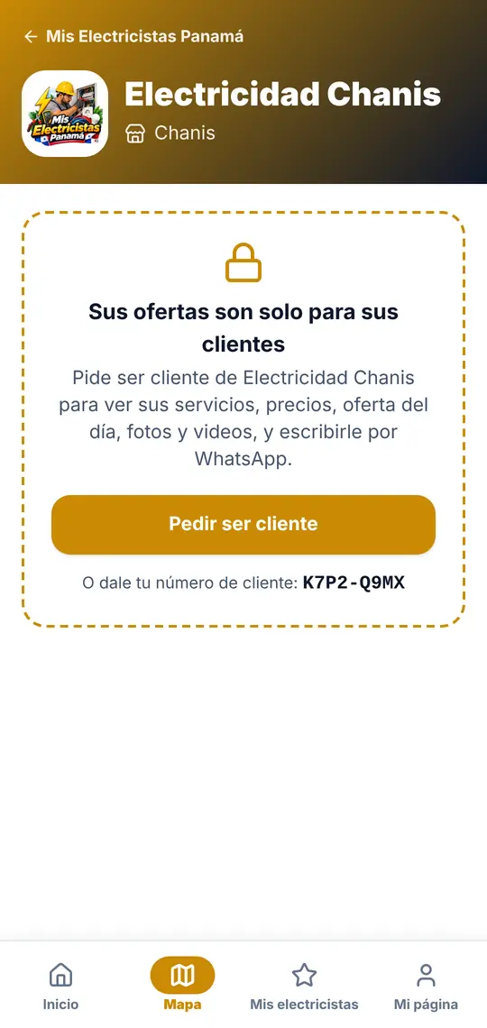 Su página › «Pedir ser cliente»