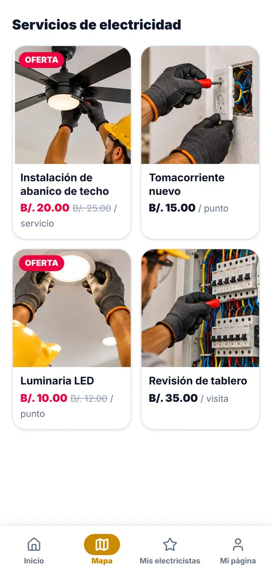 Su página › Servicios de electricidad