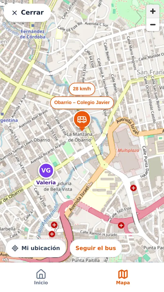 El botón Mapa