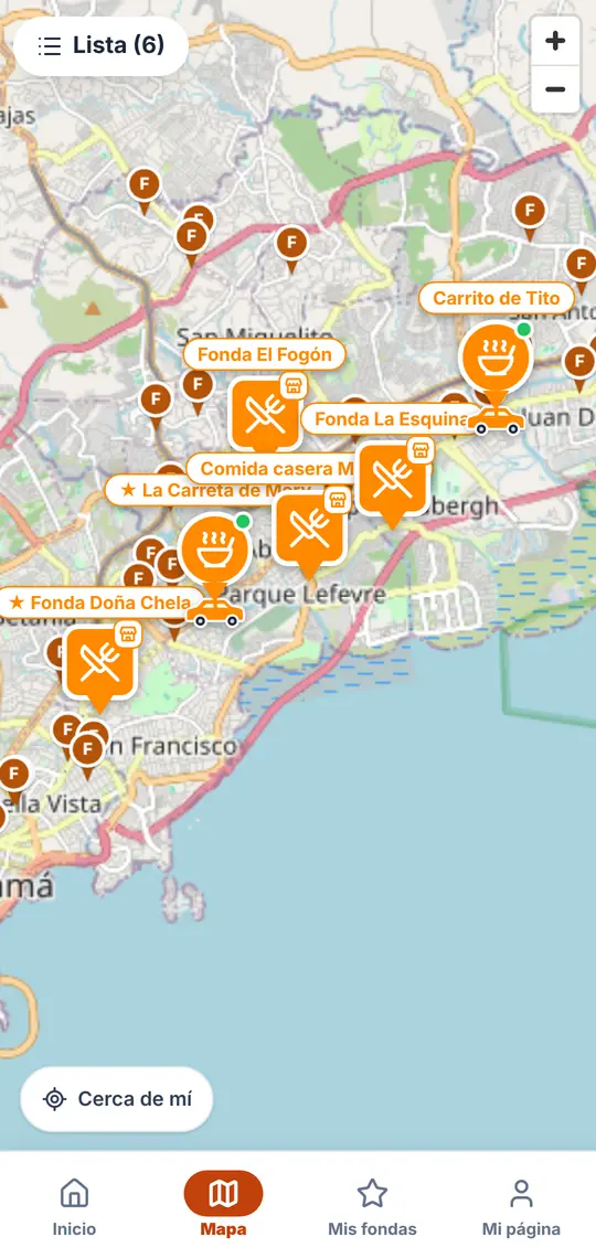 El botón Mapa: los pins grandes