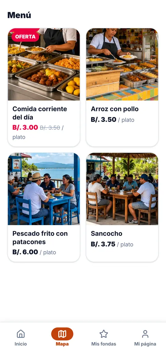 Su página › Menú