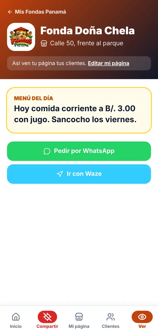 El botón Ver