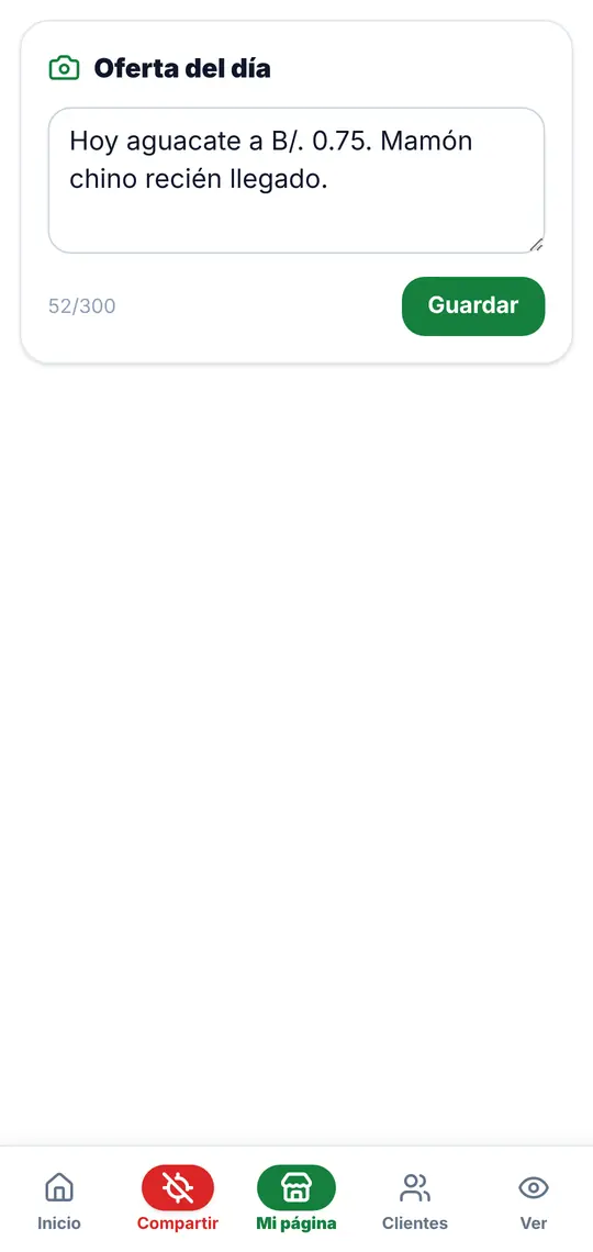 El botón Mi página: Oferta del día