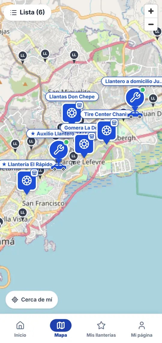 El botón Mapa: los pins grandes