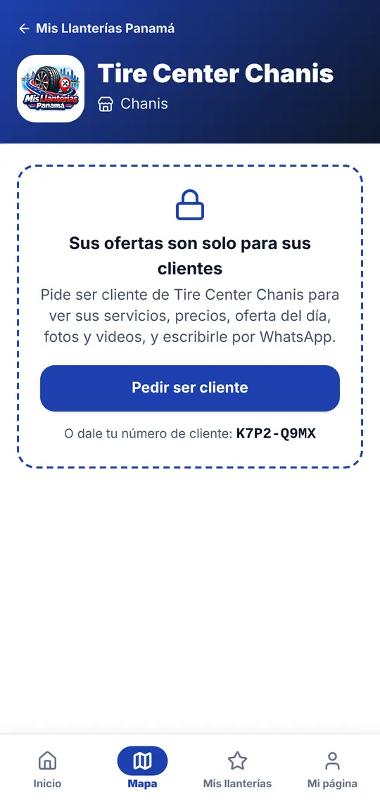 Su página › «Pedir ser cliente»