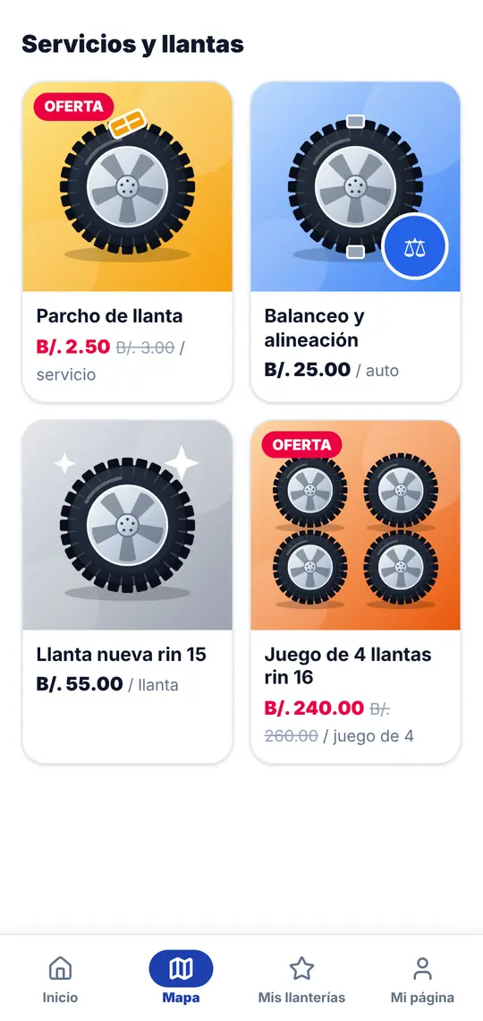 Su página › Servicios y llantas