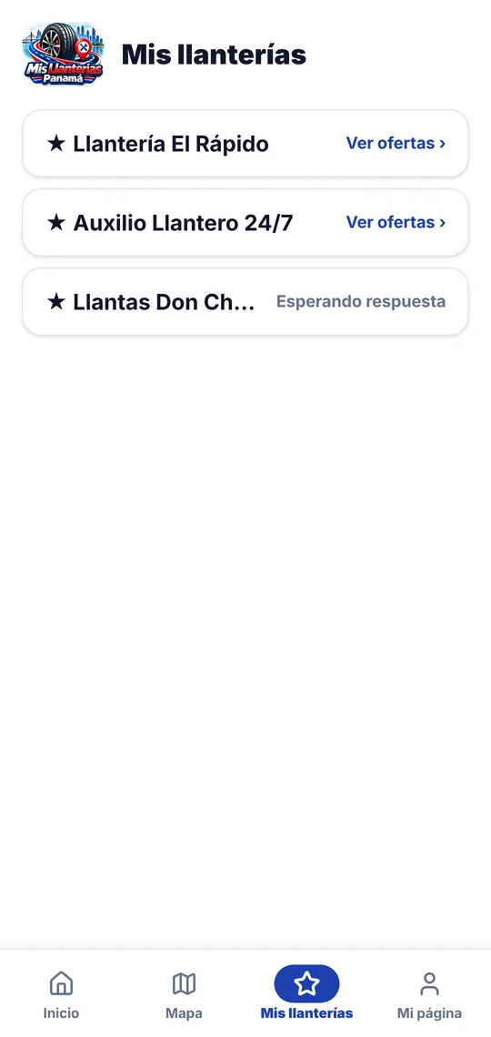 El botón Mis llanterías