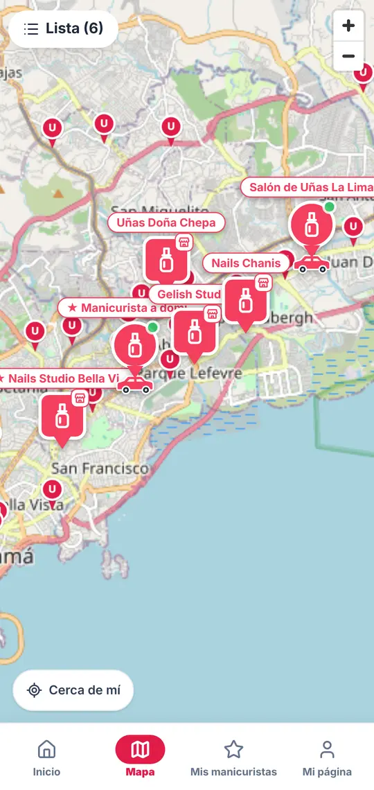El botón Mapa: los pins grandes