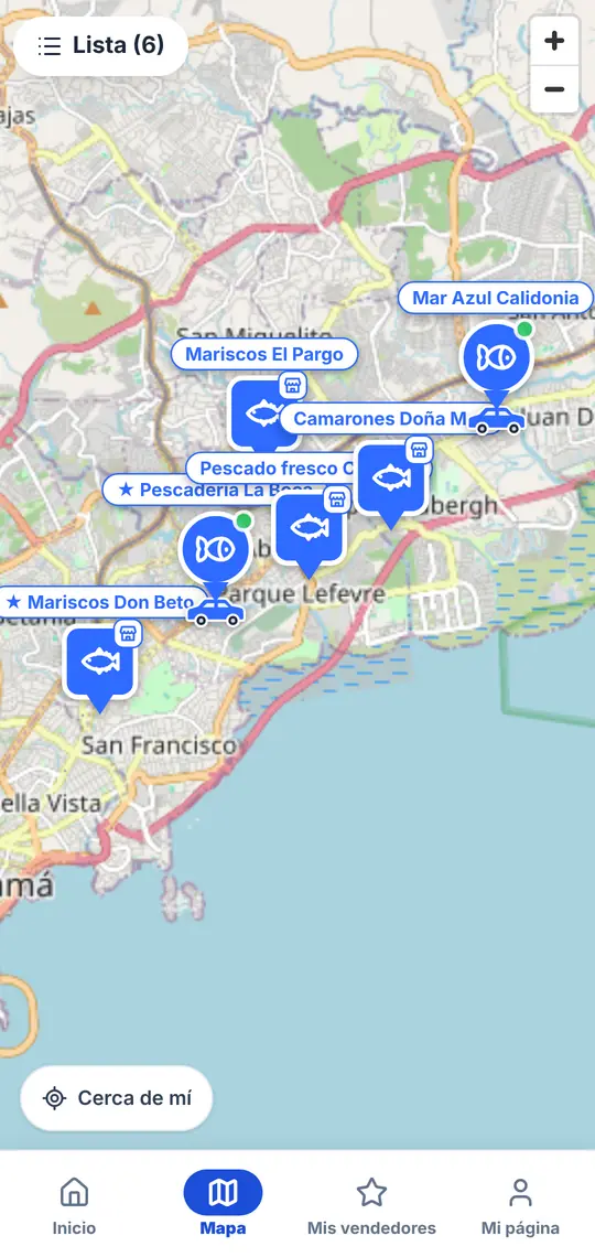 El botón Mapa: los pins grandes