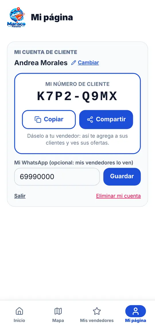 El botón Mi página