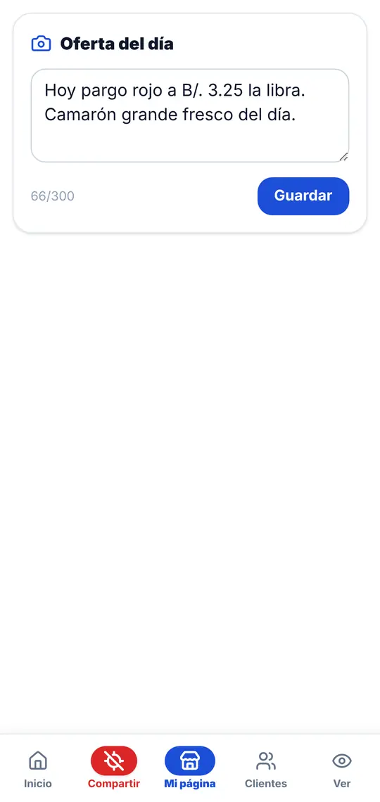 El botón Mi página: Oferta del día