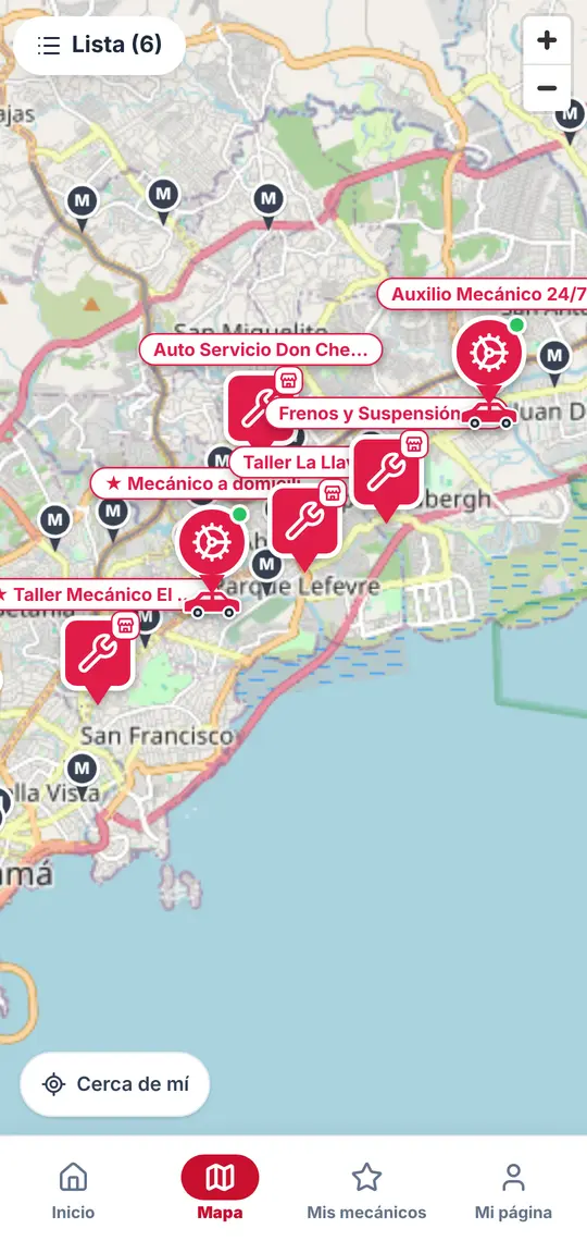El botón Mapa: los pins grandes