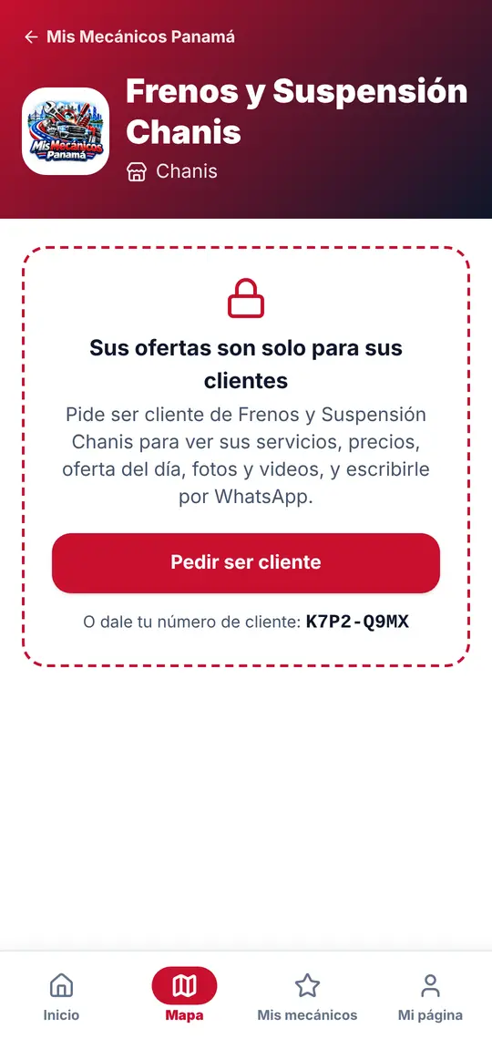Su página › «Pedir ser cliente»