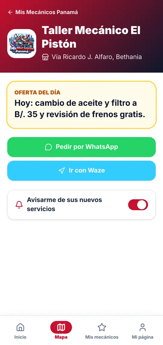Su página: WhatsApp, Waze y la campanita