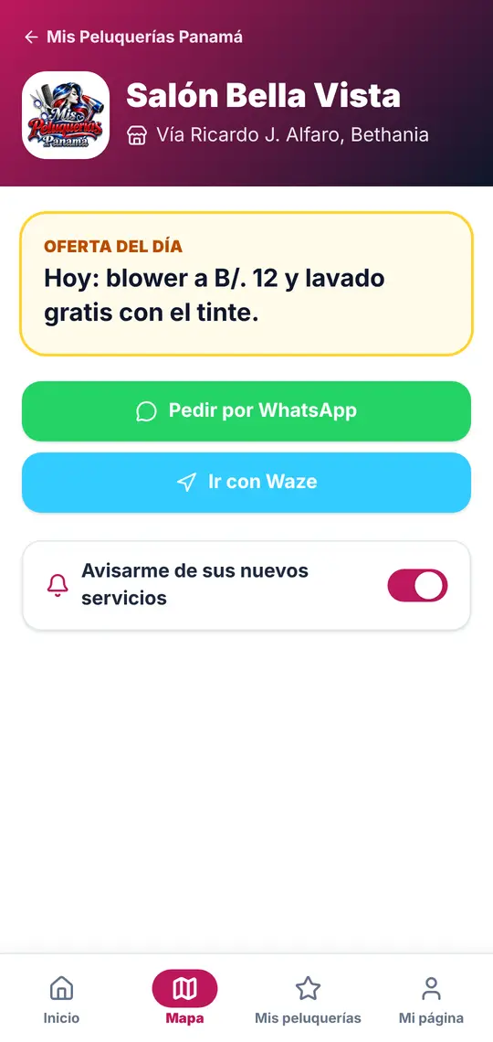 Su página: WhatsApp, Waze y la campanita