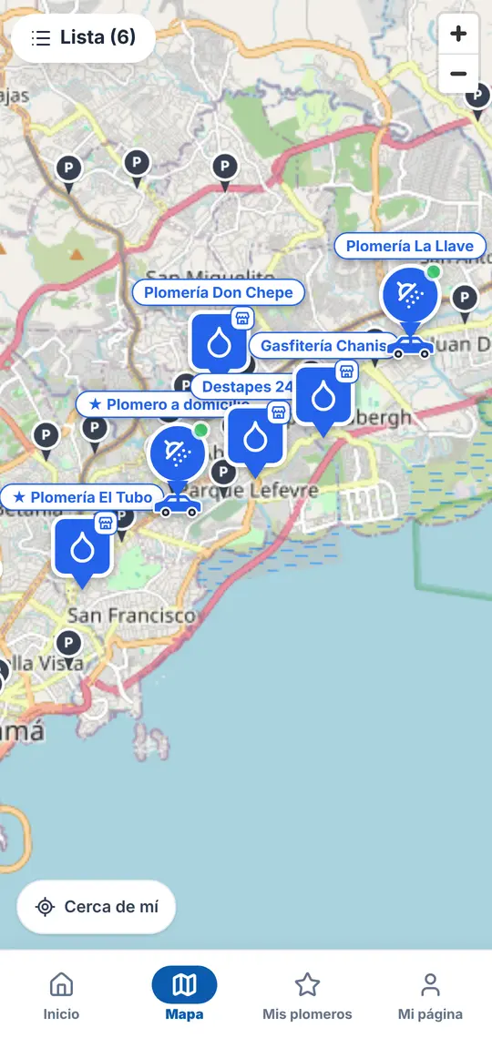 El botón Mapa: los pins grandes