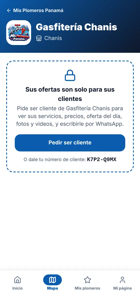 Su página › «Pedir ser cliente»