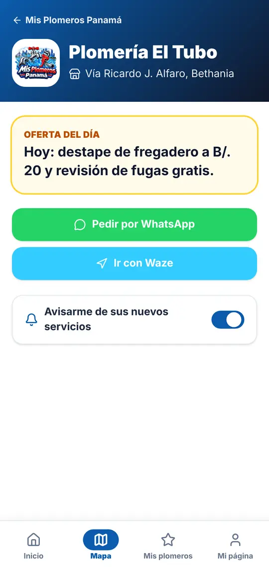 Su página: WhatsApp, Waze y la campanita
