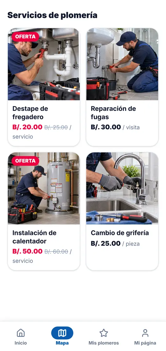 Su página › Servicios de plomería