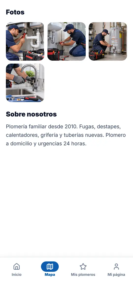 Su página › Fotos y «Sobre nosotros»