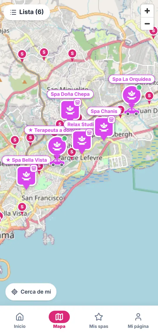 El botón Mapa: los pins grandes