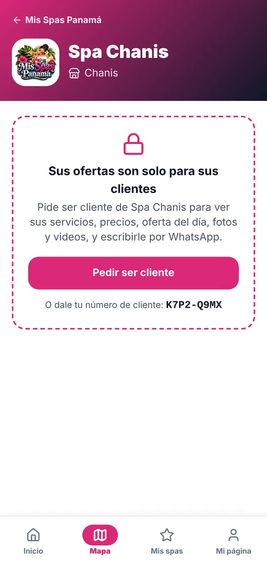 Su página › «Pedir ser cliente»