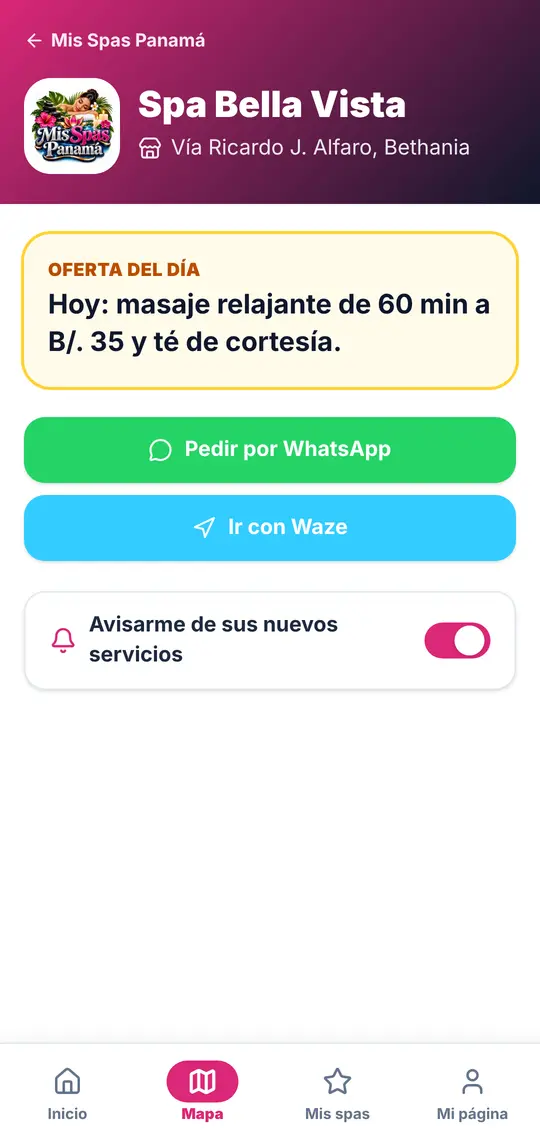 Su página: WhatsApp, Waze y la campanita