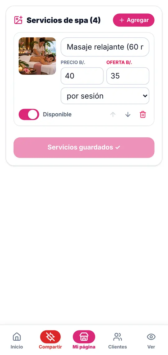 Mi página › Servicios de spa