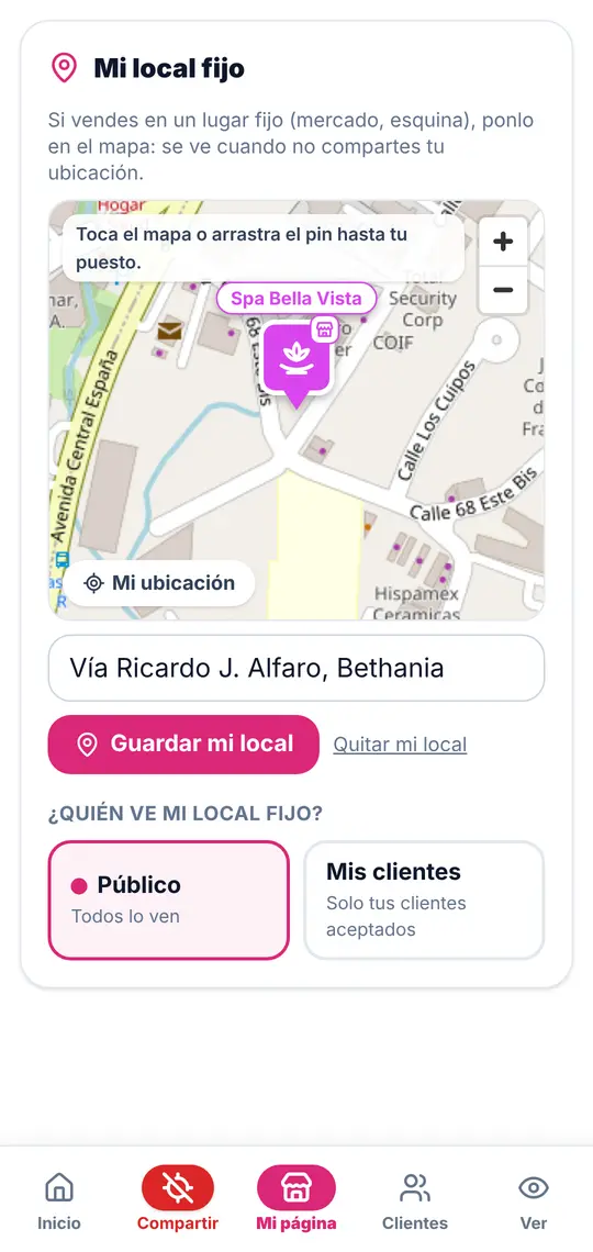 Mi página › Mi local fijo