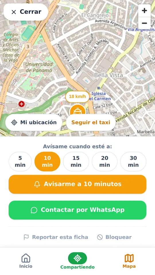 Mapa › «Avísame» y WhatsApp