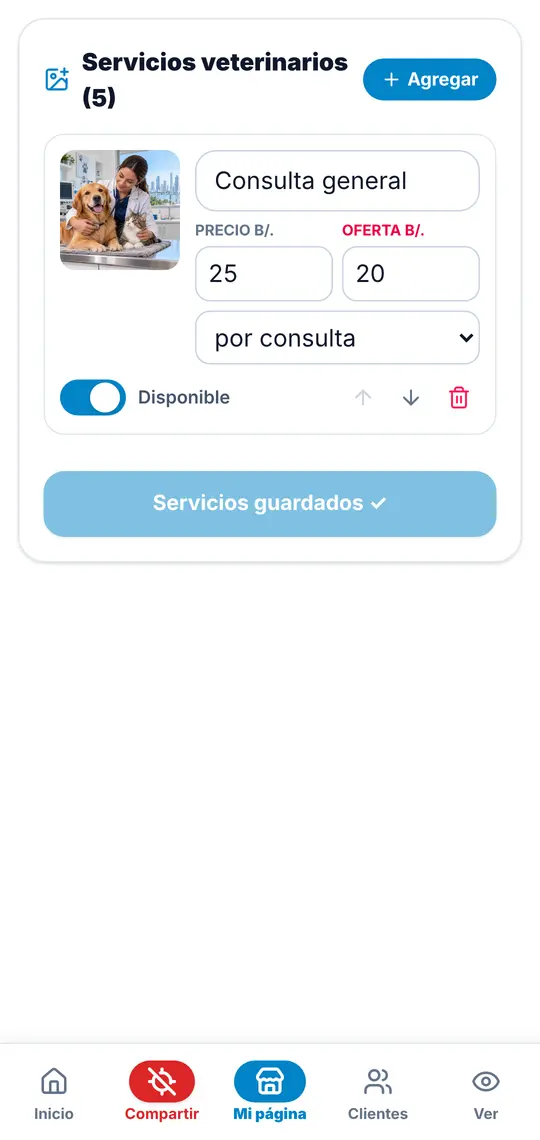 Mi página › Servicios veterinarios